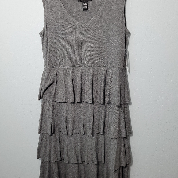 Style & Co. Dresses Nwt Style Co Gray Ruffle Dress 75212c7 Poshmark